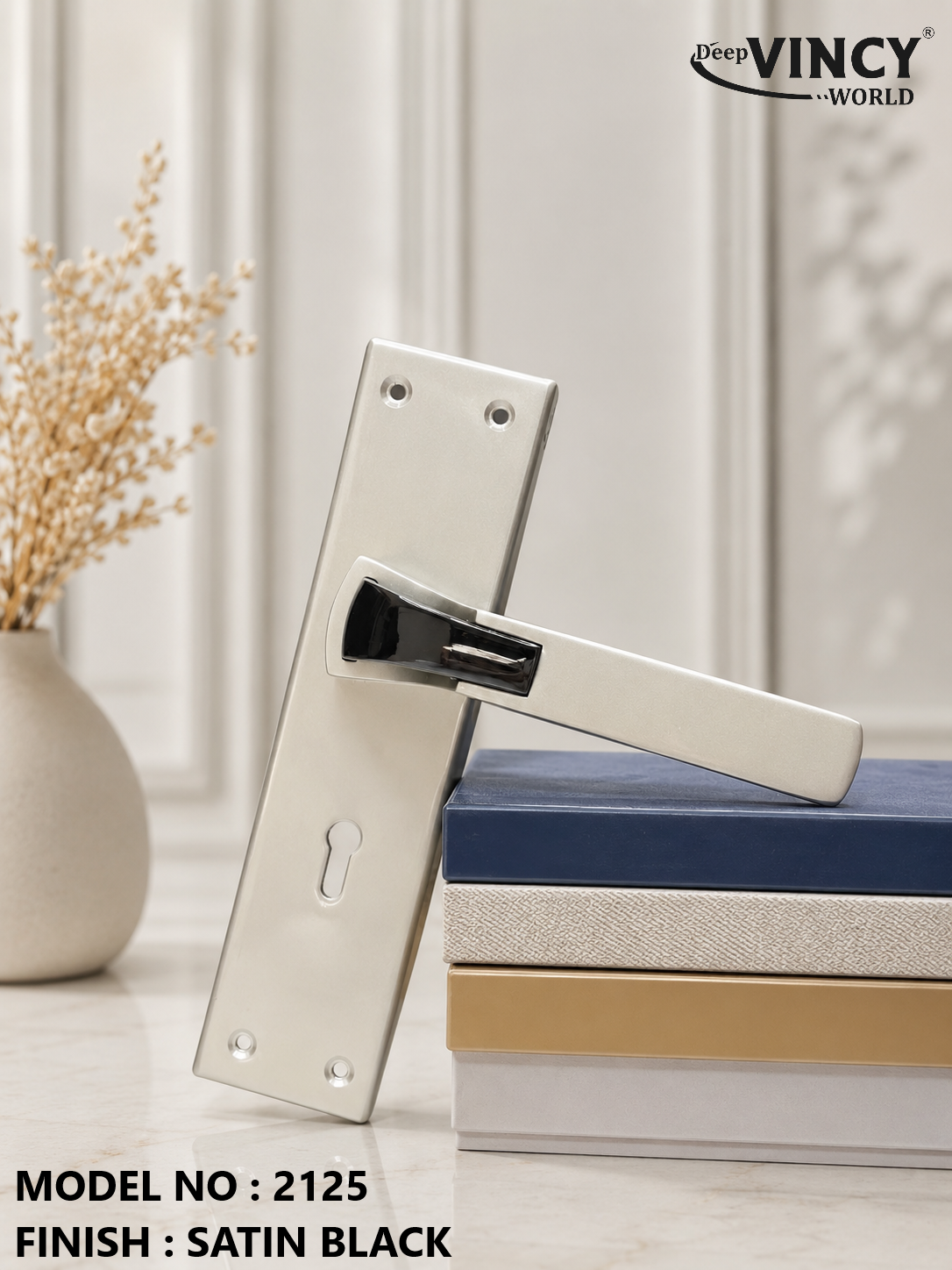 VINCY 2125 BLACK SATIN HANDLE LOCK