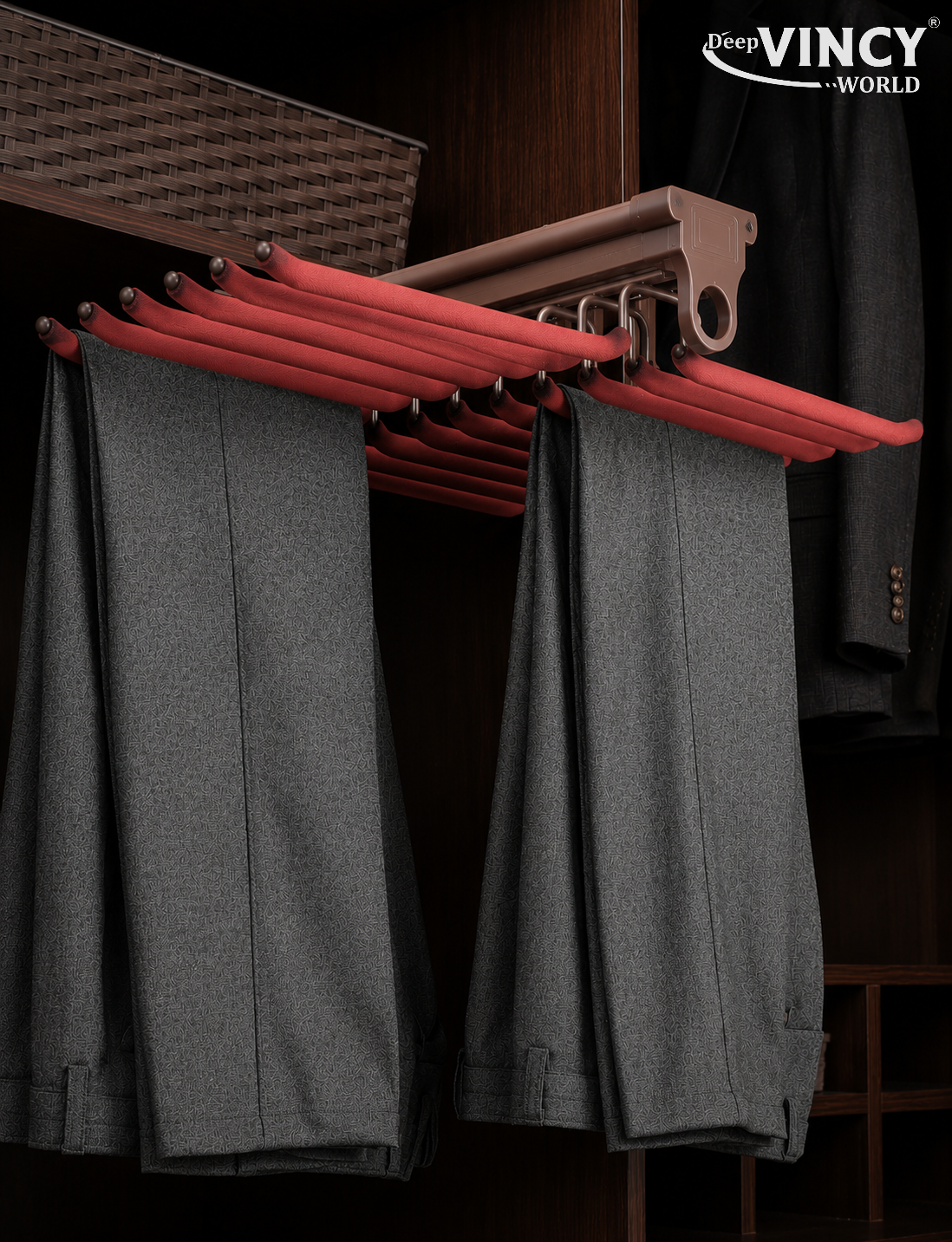 TOP MOUNT DOUBLE TROUSER RACK