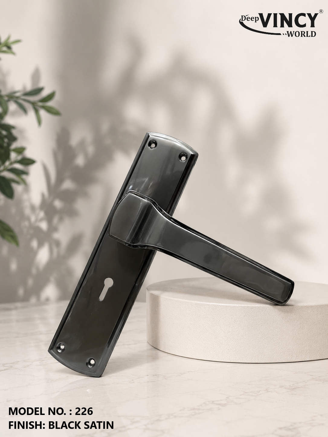 VINCY 226 BLACK SATIN HANDLE LOCK